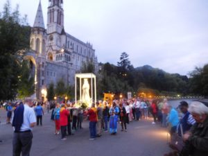 Procession with the Holy Mother at Lourdes
