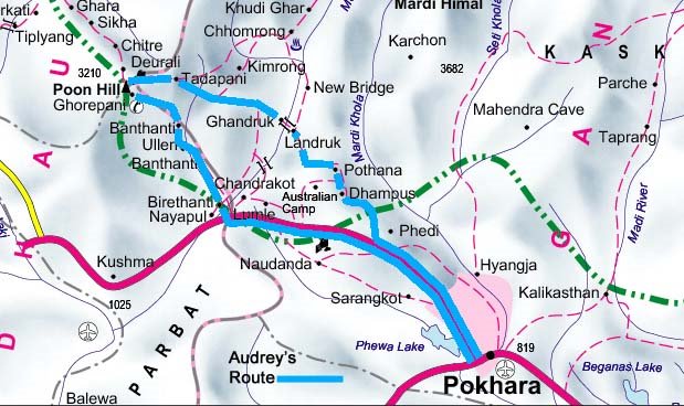 Map: Pokhara and Annapurna Range