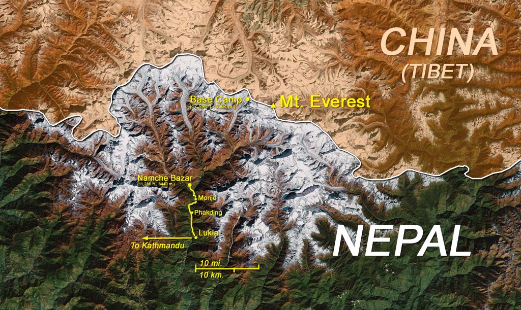 Map: Mt. Everest region