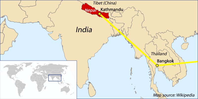 Map: Location of Nepal